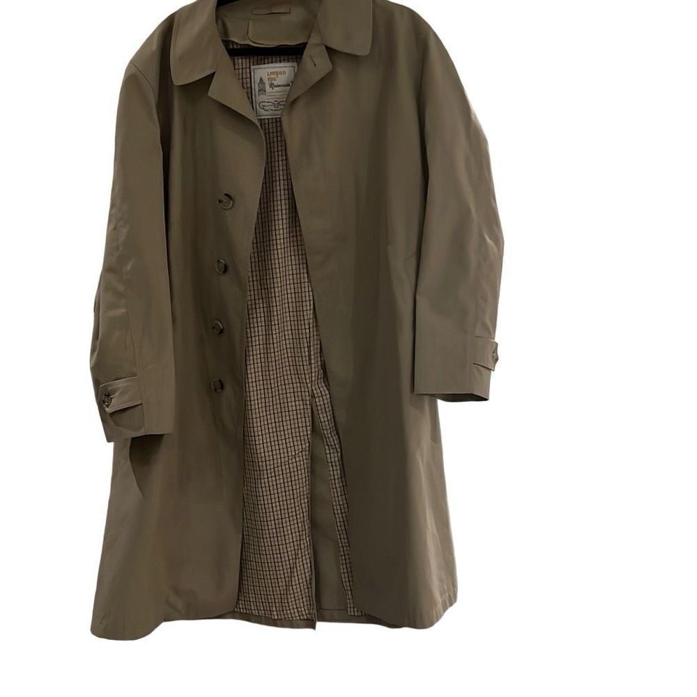 Men's London Fog Light Tan Trench Coat - Size 40 - Good Vintage Condition